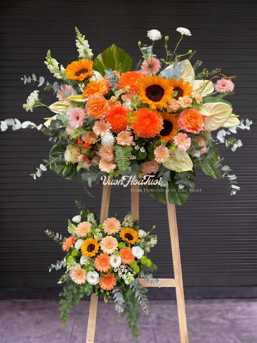 Kệ Hoa Chúc Mừng Garden Style Orange