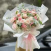 Bó Hoa Hồng Kem Dâu Baby Trắng Thiên Thần Rose Pastel Pink White