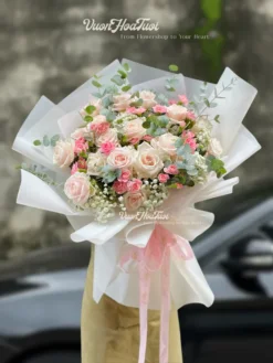 Rose Pastel Pink White