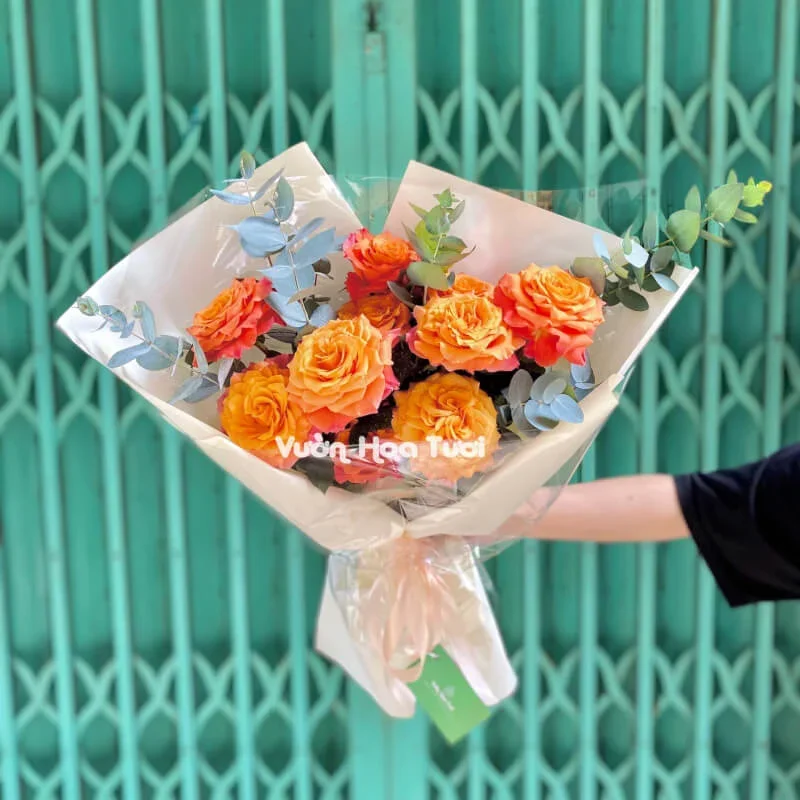 Gợi Ý 5 Cách Lựa Chọn Hoa Sinh Nhật Đẹp Cho Nữ. Bó Hoa Hồng Cam Tặng Sinh Nhật