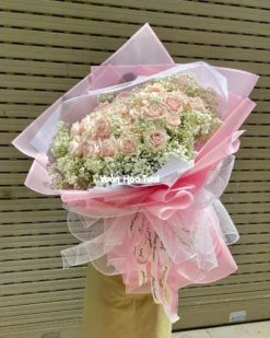Bó Hoa Hồng Sinh Nhật Baby Trắng BigSize