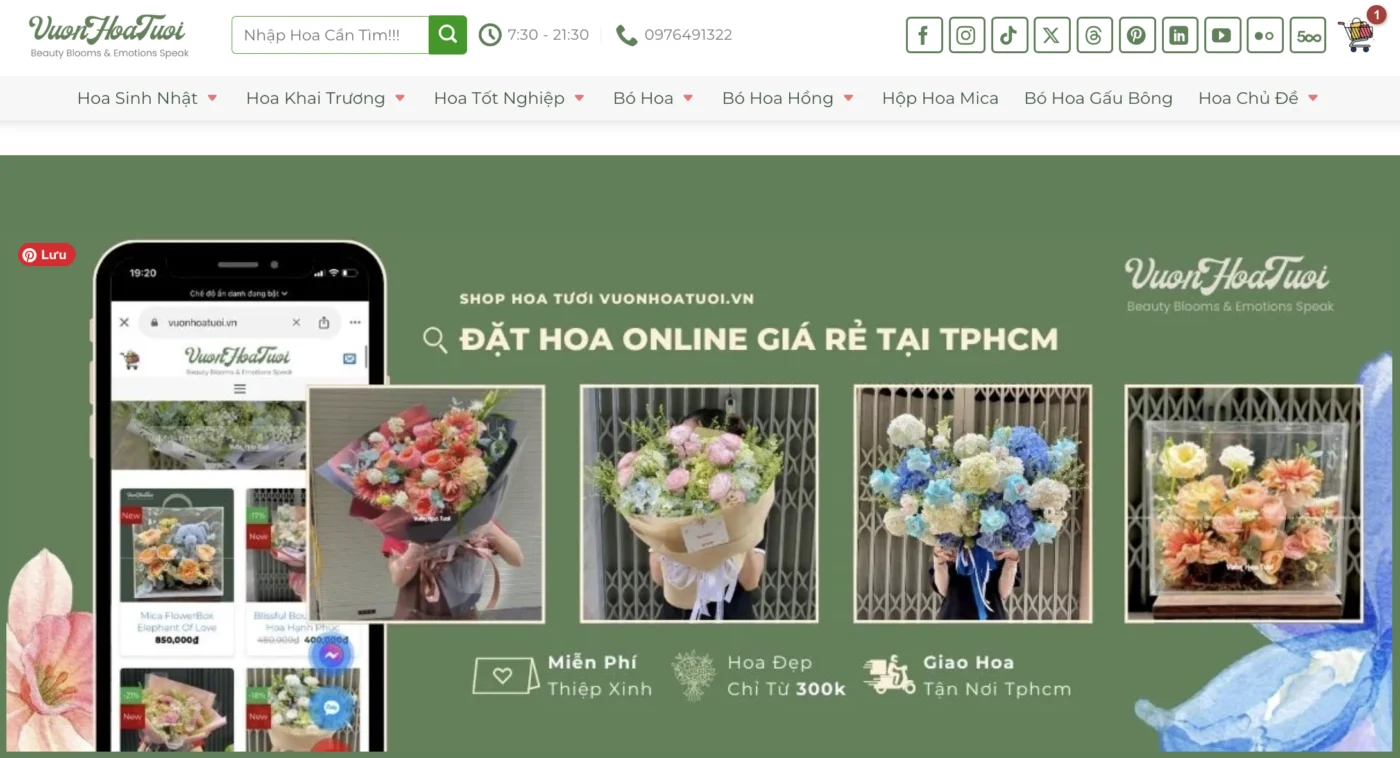 dịch vụ điện hoa trực tuyến tại tphcm