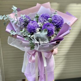 Bó Hoa Cúc Mẫu Đơn Tím Say Đắm