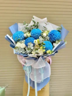 Bó Hoa Cúc Mẫu Đơn Xanh Trắng Lovely
