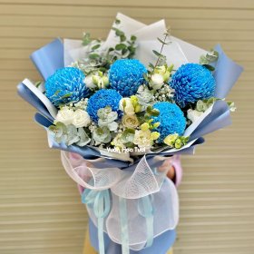 Bó Hoa Cúc Mẫu Đơn Xanh Trắng Lovely