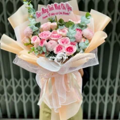 Bó hoa hồng lạc thần tặng sinh nhật chị