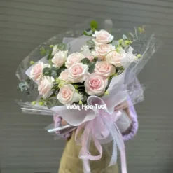 Bó Hoa Sinh Nhật Kem Dâu Hàn Quốc