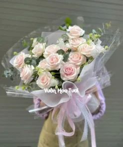 Bó Hoa Sinh Nhật Kem Dâu Hàn Quốc