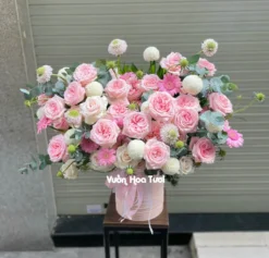 Lẵng Hoa Sinh Nhật Hồng Ohara Dịu Dàng