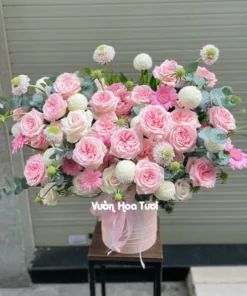 Lẵng Hoa Sinh Nhật Hồng Ohara Dịu Dàng