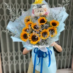 Bó hoa hướng dương gấu bông tốt nghiệp