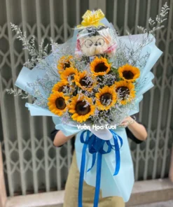 Bó hoa hướng dương gấu bông tốt nghiệp