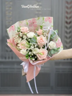 Bó Hoa Hồng Giá Rẻ Phong Cách Hàn Quốc