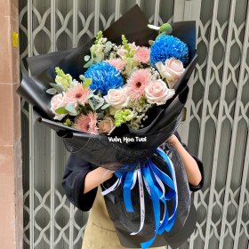 Bó Hoa Sinh Nhật Hồng Kem Smilimi