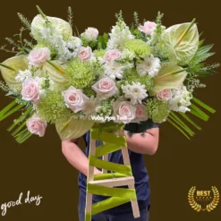Kệ Hoa Mini Hồng Môn Xanh Tươi Sáng