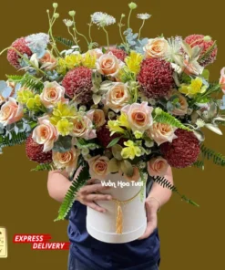 Lẵng Hoa Sinh Nhật Sang Trọng Tặng Sếp