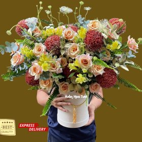 Lẵng Hoa Sinh Nhật Sang Trọng Tặng Sếp