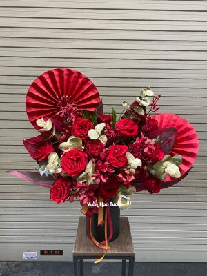 Lẵng Hoa Khai Trương Đại Phát Đỏ Tươi