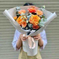 Bó Hoa Cam Spirit nhỏ gọn màu xám