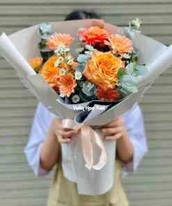 Bó Hoa Cam Spirit nhỏ gọn màu xám