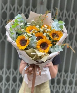 Bó Hoa Hướng Dương Hiện Đại Dơn Lúa