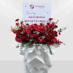 Kệ Hoa Khai Trương Gỗ Phong Cách Hiện Đại