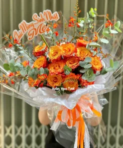 Bó Hoa Sinh Nhật Hồng Spirit Hiện Đại Tặng Mẹ