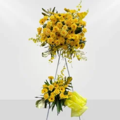 Kệ Hoa Chúc Mừng Khai Trương Vàng May Mắn-2