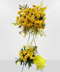 Kệ Hoa Chúc Mừng Khai Trương Vàng May Mắn-2