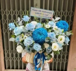 mẫu giỏ hoa sinh nhật ngày nắng tặng bạn trai hay bạn gái