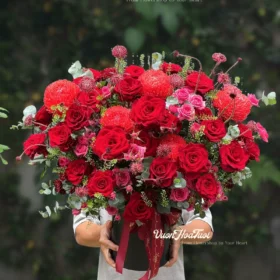 Lẵng Hoa mừng Khai Trương Hồng Đỏ