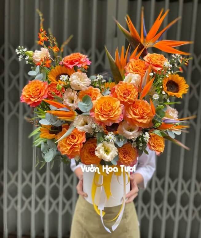 lẵng hoa khai trương hồng phát