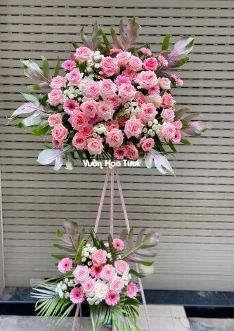 Kệ Hoa Khai Trương Hồng Ohara Pastel