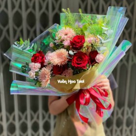 Hoa Sinh Nhât Bó Hoa Hồng Đỏ Sinh Nhật Sắc Màu