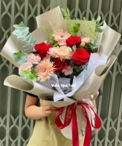 Bó Hoa Hồng Đỏ Sinh Nhật Ngây Ngất