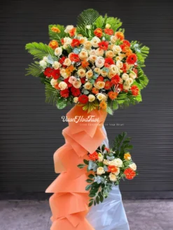 Kệ Hoa Hồng Cam Khai Trương Thành Công Song Hành