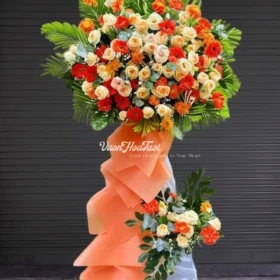 Kệ Hoa Hồng Cam Khai Trương Thành Công Song Hành