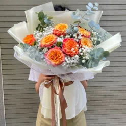 Bó Hoa hồng cam sinh nhật tặng Bố