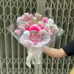 Bó hoa gấu bông hồng Pastel Hàn Quốc