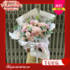 Hoa Valentine Bó Hoa Hồng Kem Ping Hồng