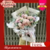 Hoa Valentine Bó Hoa Hồng Kem Ping Hồng