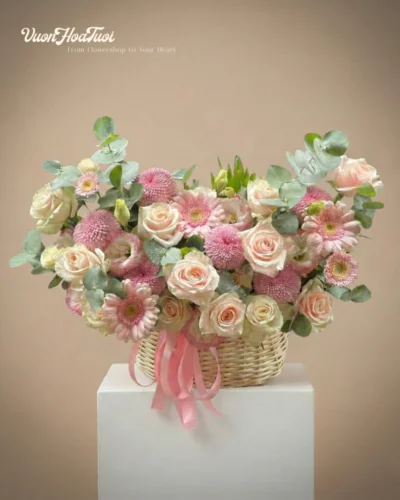 Giỏ Hoa Tươi PingPong Pink Rose