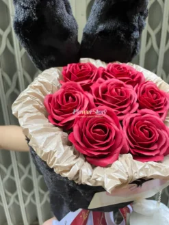 Bó Hoa Hồng Sáp Kèm Gấu Yêu Thương 4
