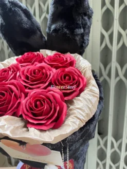 Bó Hoa Hồng Sáp Kèm Gấu Yêu Thương 5