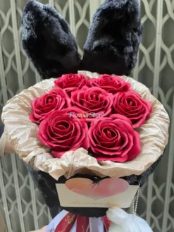 Bó Hoa Hồng Sáp Kèm Gấu Yêu Thương 3