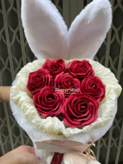 Bó Hoa Hồng Sáp Kèm Gấu Nhớ Yêu 2