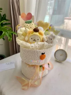 mẫu bó hoa gấu bông vàng sinh nhật đẹp