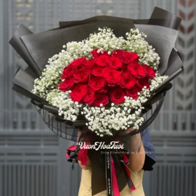 Bó Hoa Hồng Đỏ Giống Ecuador Tặng Sinh Nhật