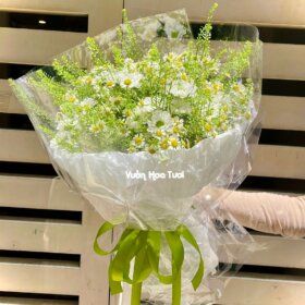 Mẫu hoa bó cúc tana phối cùng rosy