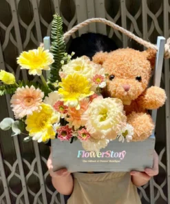 Giỏ Hoa Gấu Bông Honey Bear
